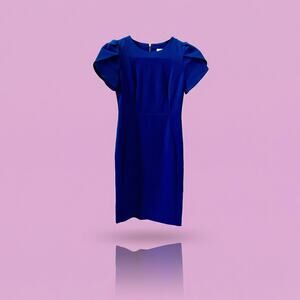 Calvin Klein Royal Blue Sheath Dress Size 4 Tulip Cap Sleeve